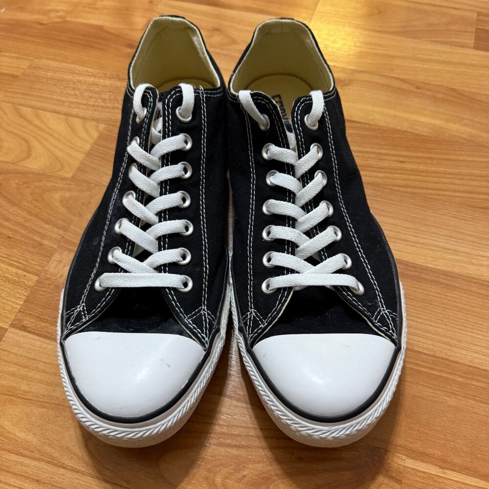 Converse All Star Unisex Black White Sanitized Canvas Sneakers Mens 11 Womens 13 - Picture 8 of 12